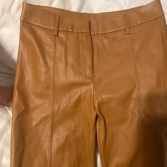 Faux leather pants - brown leather tan leather - Picture 5 of 9